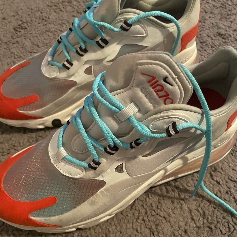 Nike Air Max 270 React Red and Blue Sneakers